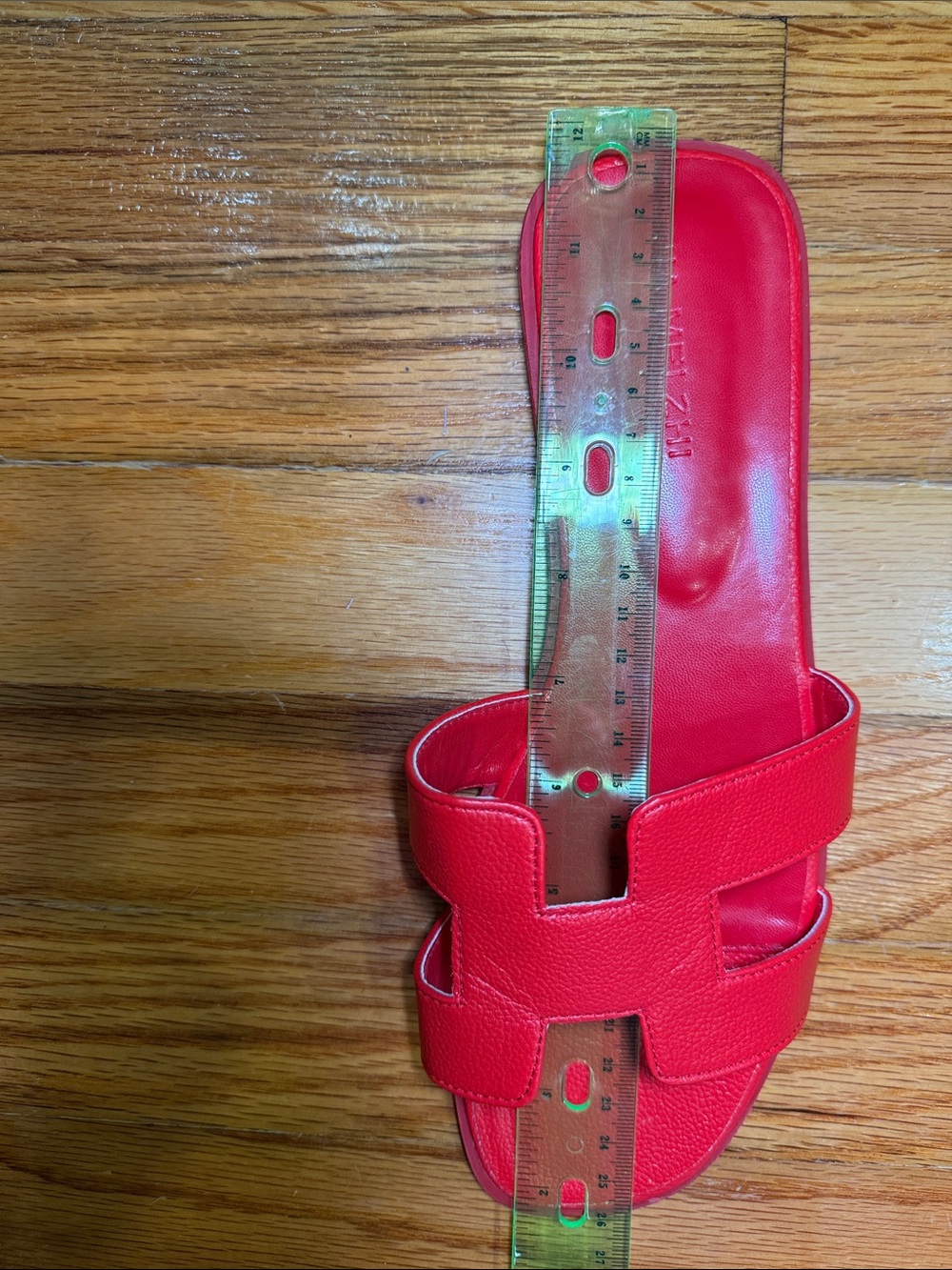 Red Faux Leather Slide Sandals – Luxe Minimalist Design - Picture 7 of 7